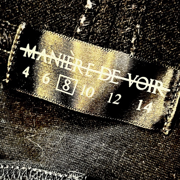 Maniere De Voir black silver trim leggings Size 8 - Picture 8 of 9